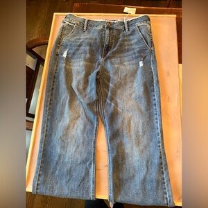 KanCan High-Rise Holly Flare Jeans in Blue Denim